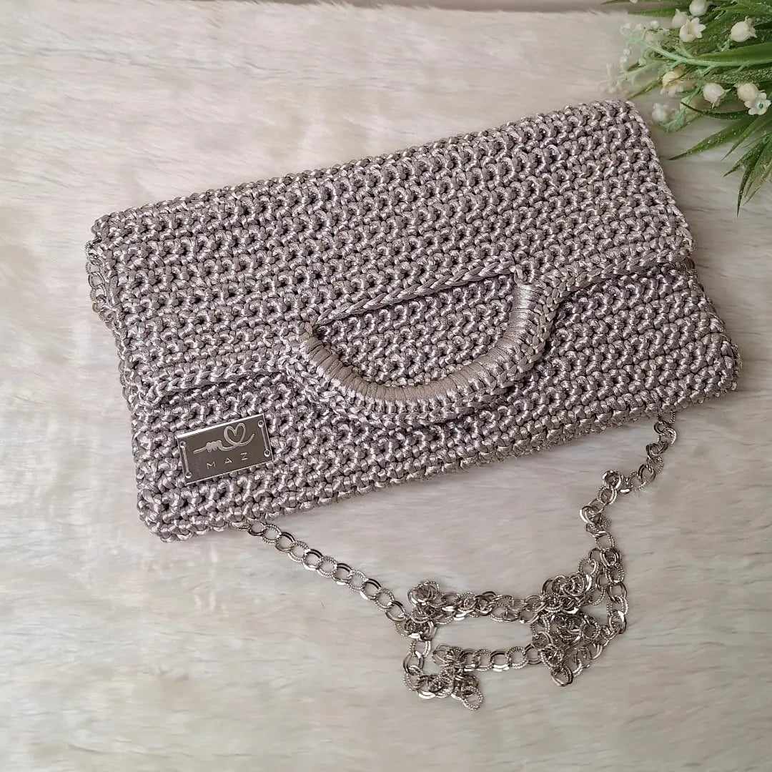 Silver Crochet Bag - MAZ Handmade